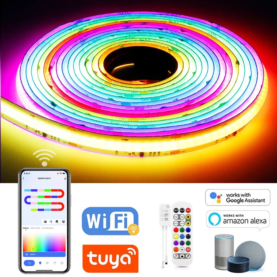 Ruban LED RGBIC COB WS2811 – Dream Color WiFi Tuya Alexa Google