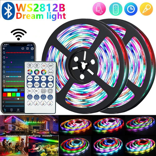 Ruban LED RGBIC WS2812B Bluetooth – Magic Color TV & Gaming 1–30m