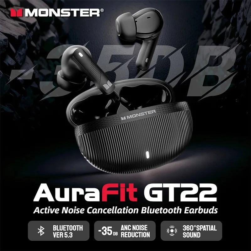 Monster TWS True Wireless Bluetooth Earbuds Game ANC Headphones ENC Noise Cancelling HiFi Sound Earphones Sport Headset With Mic