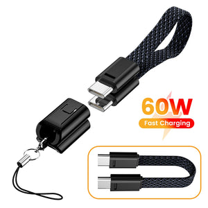 Câble USB-C 60W Ultra-Court – Porte-Clés Charge Rapide iPhone & Samsung