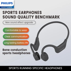 Philips TAA6609C Bone Conduction Outdoor Sports Earphone Bluetooth 5.4 HiFi Stereo Calls Wireless Headset Music Gaming Headphone