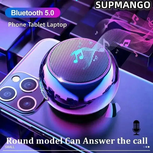Portable  Wireless  Bluetooth  Speaker - Mini Steel  Steel Gun Metal  Design, Heavy Bass  Stereo Surround Subwoofer